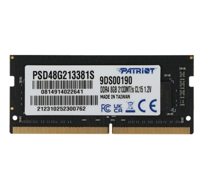 Модуль памяти Patriot SO-DIMM DDR4 8Gb 2133MHz PC4-17000 Patriot PSD48G213381S RTL CL15 260-pin 1.2В