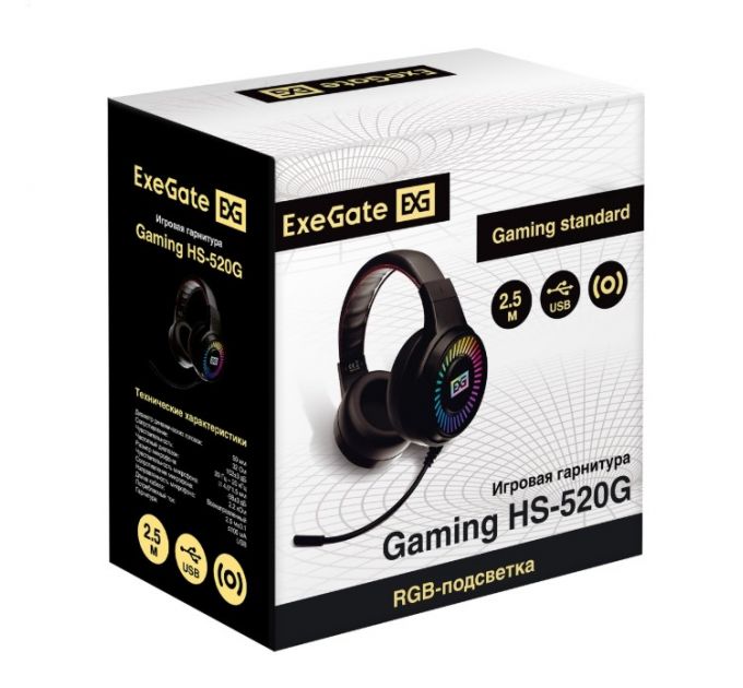Полноразмерные игровые наушники с микрофоном (гарнитура) ExeGate Gaming HS-520G