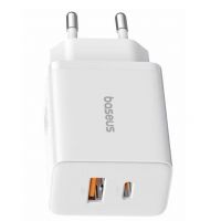 Зарядное устройство BASEUS Cube USB-C+A с функцией быстрой зарядки 30W, белый (P10111404213-00)