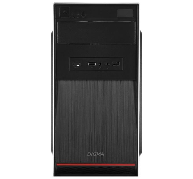 Корпус mATX Digma DC-MATX100-U2, Mini-Tower, без БП, черный