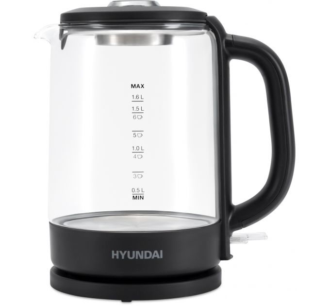 Чайник электрический Hyundai HYK-G3402 1.7л. 2200Вт серый/серебристый