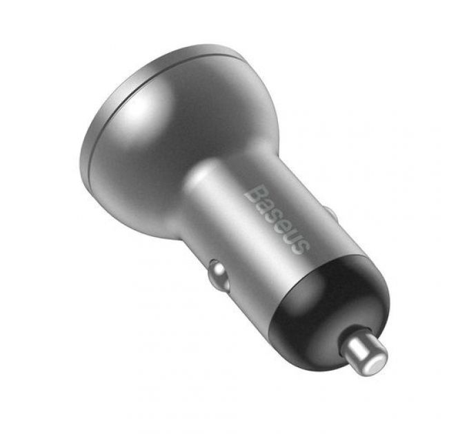 Baseus Digital Display Dual USB 4.8A Car Charger 24W Silver