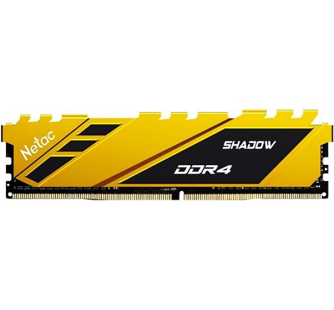 Оперативная память DDR 4 DIMM 8Gb PC21300, 2666Mhz, Netac Shadow NTSDD4P26SP-08Y C19 Yellow, с радиа