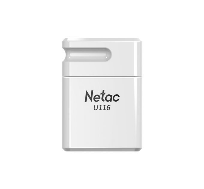 Флеш диск Netac U116 64Gb <NT03U116N-064G-30WH>, USB3.0, миниатюрная пластиковая белая
