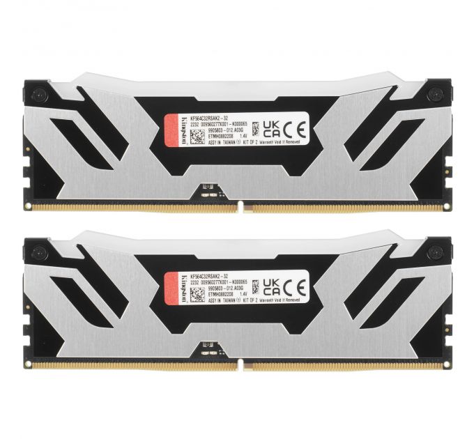 Оперативная память Kingston Fury Renegade, DDR5, 32GB (2x16GB), 6400MHz, CL32, DIMM, с радиатором, R