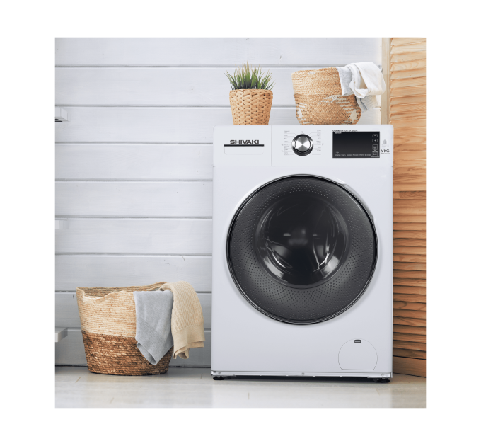 Стиральная машина Shivaki WF90N2712C белый, загрузка фронтальная 9 кг, 1400 об/мин, класс: А