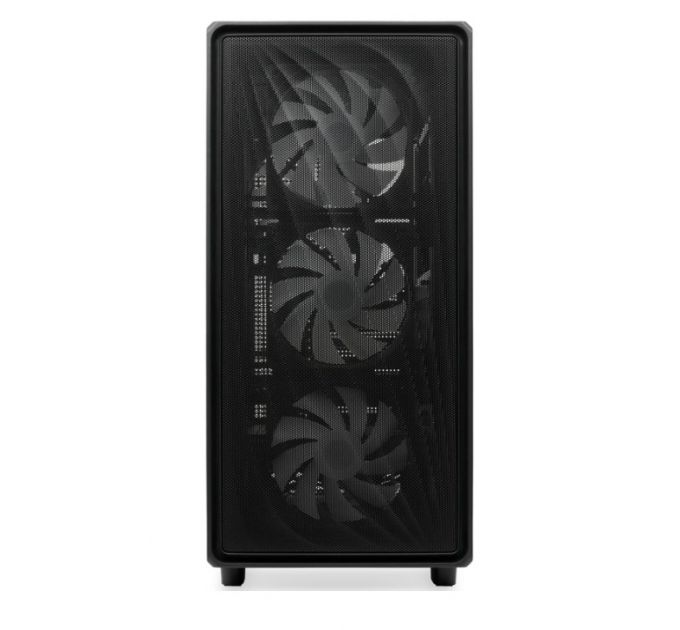 Корпус без блока питания HSPD M510, Mesh Mid Tower, черный, TG, 0.5 SPCC, no fans ATX, mATX, mITX 18