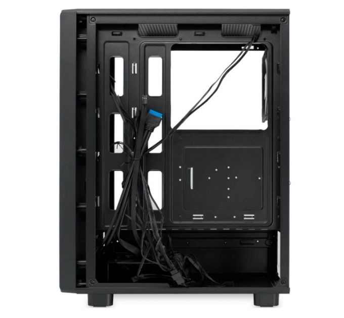 Корпус без блока питания HSPD M510, Mesh Mid Tower, черный, TG, 0.5 SPCC, no fans ATX, mATX, mITX 18