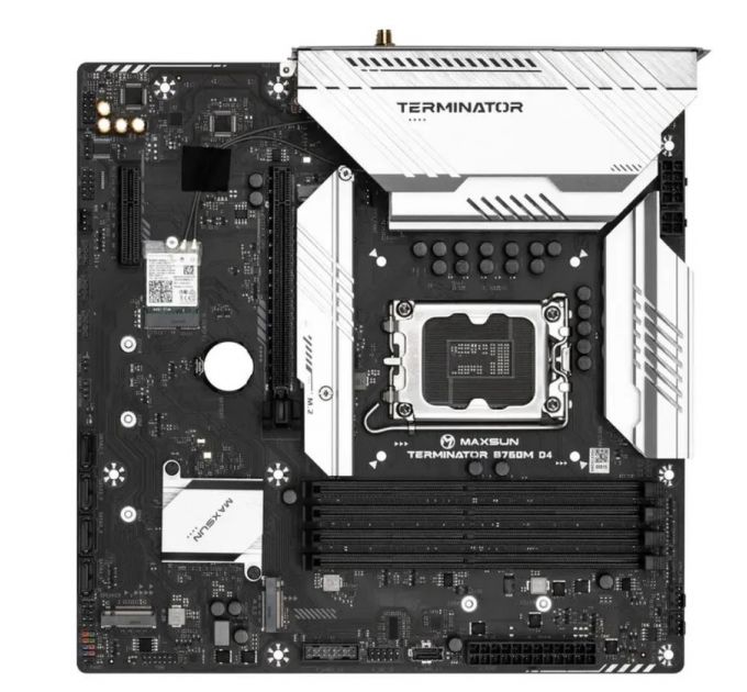 Материнская плата Maxsun Terminator B760M D4 WIFI6E, LGA 1700, Intel B760, 4xDDR4, 4xSATA, 3xM.2, 1x