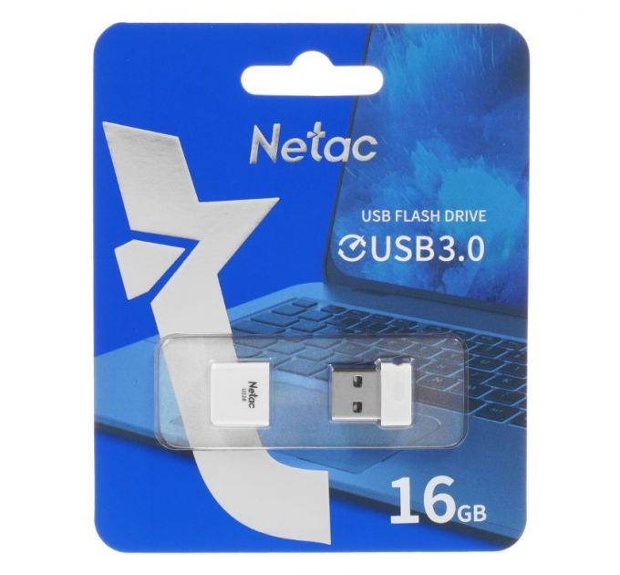 Флешка USB Netac U116 16Gb <NT03U116N-016G-30WH>, USB3.0, миниатюрная пластиковая белая
