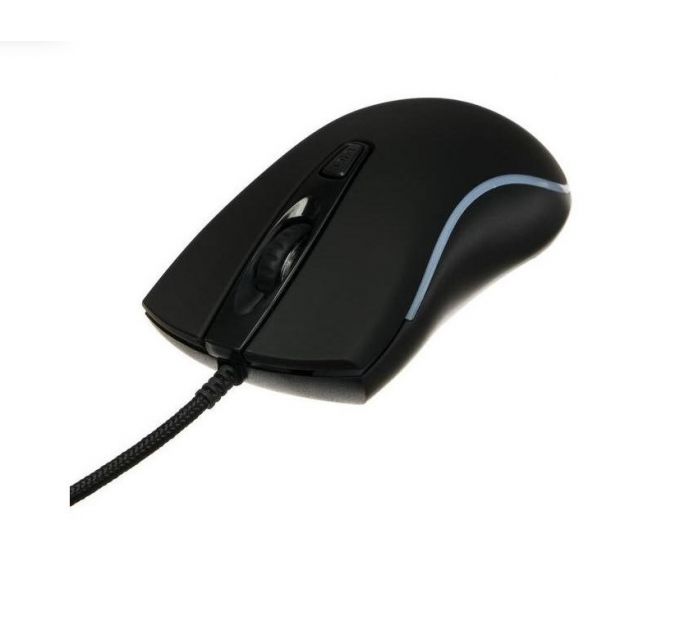 Мышь проводная Qumo Onyx RGB M73 черный, 2400 dpi, USB, кнопки - 4