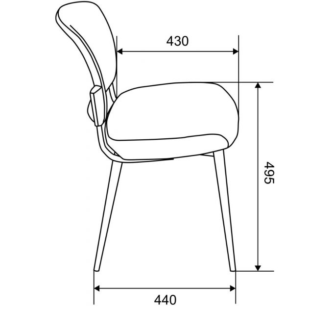 Стул для кухни Бюрократ KF-8 серый Alfa 44 металл черный на ножках (KF-8/FABRIC/GREY)