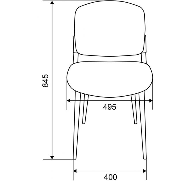 Стул для кухни Бюрократ KF-8 серый Alfa 44 металл черный на ножках (KF-8/FABRIC/GREY)