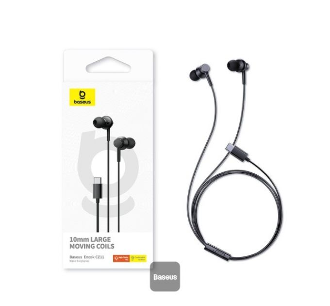 Наушники с микрофоном Baseus Encok CZ11 Wired Earphones Cluster Black (A00164300113-Z1)