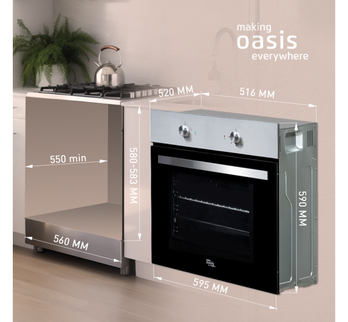 Электрический встраиваемый духовой шкаф OASIS D-N 4640130957537