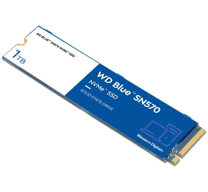 Накопитель SSD M.2 2280 Western Digital WDS100T3B0C Blue SN570 NVMe 1TB PCIe Gen3 x4 NVMe v1.4 TLC 3500/3000MB/s IOPS 460K/450K 600TBW MTTF 1.5M