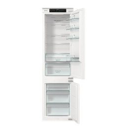 Холодильник Gorenje NRKI519141, встраиваемый, двухкамерный, белый, металлическая дверца, адаптивное охлаждение.