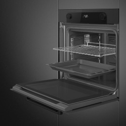Встраиваемый духовой шкаф SMEG/ Встраиваемый духовой шкаф SMEG, 60 см, Musa, пиролиз, 30-280 градусов, LCD-дисплей CompactScreen, галогенная подсветка, 10 режимов, поворотные переключатели, ECO-функция с пониженным энергопотреблением, полезный объем 70 л,