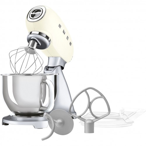 Планетарный миксер SMEG, стиль 50-х г.г., мощность 800 Вт, объем чаши 4.8 л, 10 скоростей, цвет кремовый