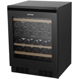 Винный шкаф Gorenje/ Винный шкаф Gorenje, ВхШхГ 819х595х575 мм, объем 138 л, вместительность 46 бутылок, 4 полки, цифровой дисплей, Wi-Fi, LED освещение, защита от УФ-излучения, энергоэффективность А+, цвет черный