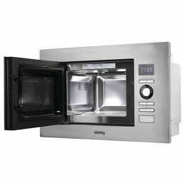 Korting KMI 720 X, встраиваемая микроволновая печь, 20 л, 900 Вт, гриль 1000 Вт, LED дисплей, нержавеющая сталь