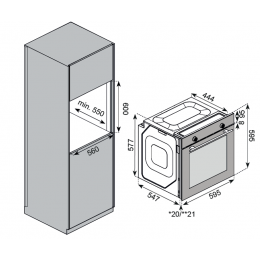 Электрический духовой шкаф Kuppersberg HF 603 BX, 80 л, 6 режимов, черный, нерж. сталь