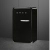 Холодильник SMEG/ Холодильник SMEG, отдельностоящий, стиль 50-х, однокамерный, внутренняя морозильная камера, объем 122 л, стандартный компрессор, энергоэффективность D, дверной упор слева, цвет черный