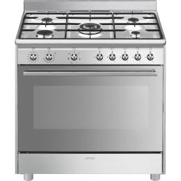 Варочный центр Smeg SX91GM, газовая варочная поверхность, электрическая духовка, 5 конфорок, 115 л, галогеновая подсветка