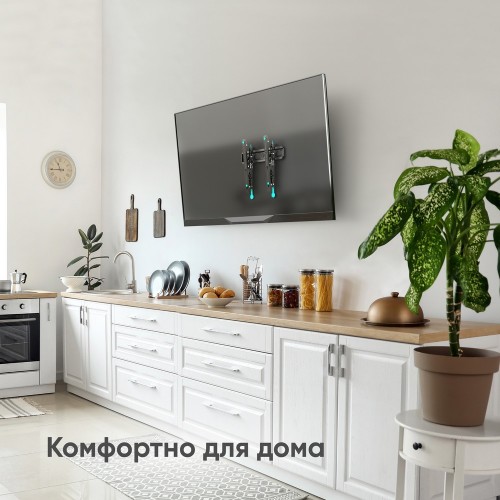 Кронштейн ONKRON для телевизоров 32-70 с наклоном 12°, макс. вес 68,2 кг, установка на стену 35-145 мм, уровень в комплекте