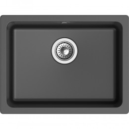 RIVELATO Мойка BERKANA 50 1-чаш 560*430, монтаж: универсальный, материал: кварц, цвет: антрацит