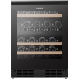 Винный шкаф Gorenje/ Винный шкаф Gorenje, ВхШхГ 819х595х575 мм, объем 138 л, вместительность 46 бутылок, 4 полки, цифровой дисплей, Wi-Fi, LED освещение, защита от УФ-излучения, энергоэффективность А+, цвет черный