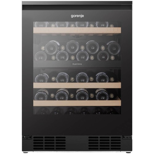 Винный шкаф Gorenje/ Винный шкаф Gorenje, ВхШхГ 819х595х575 мм, объем 138 л, вместительность 46 бутылок, 4 полки, цифровой дисплей, Wi-Fi, LED освещение, защита от УФ-излучения, энергоэффективность А+, цвет черный
