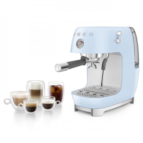 Рожковая эспрессо кофемашина SMEG 50-х, 15 бар, капучинатор, 1.4 л, одинарный/двойной эспрессо