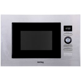 Korting KMI 720 X, встраиваемая микроволновая печь, 20 л, 900 Вт, гриль 1000 Вт, LED дисплей, нержавеющая сталь
