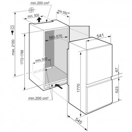 Встраиваемый холодильник Liebherr ICBSd 5122-22 001, BioFresh, 178 см, Plus, SmartFrost, слайдер, 2 контейнера.