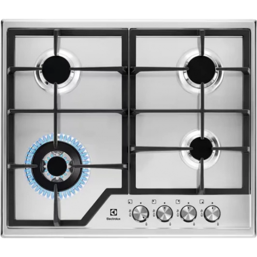 Встраиваемая газовая варочная поверхность ELECTROLUX - нержавеющая сталь, 8550 Вт, WOK-конфорка, автоматический электроподжиг