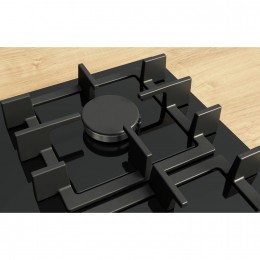 Газовая панель Bosch PNN6B6K40, 4 конфорки, 4.5 см, 59x52 см, газ-контроль, автоподжиг, черное стекло