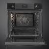 Встраиваемая электрическая духовка SMEG 60 см - Многофункциональный духовой шкаф, 6 функций, Deep Black, класс А