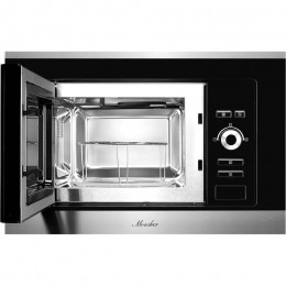 Встраиваемая микроволновая печь MONSHER MMH 201 BX, 20 л, 1000 Вт, 8 программ, черная, нержавеющая сталь.