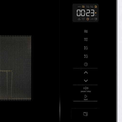 Встраиваемая микроволновая печь Gorenje 20 л с грилем, 8 автопрограммами и сенсорным управлением - черная