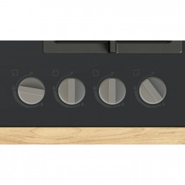 Газовая панель Bosch PNN6B6K40, 4 конфорки, 4.5 см, 59x52 см, газ-контроль, автоподжиг, черное стекло