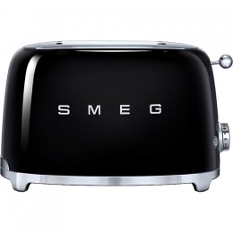 Тостер Smeg tsf01bleu, 50-е, 2 ломтика, нержавеющая сталь, 6 уровней поджаривания, черный
