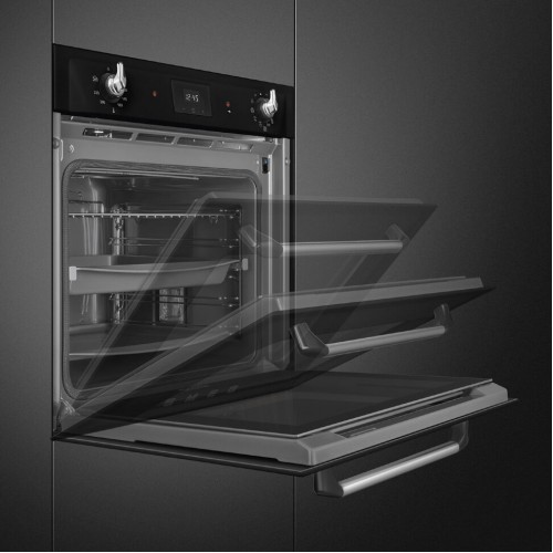 Встраиваемая электрическая духовка SMEG SOP6900TN - Многофункциональный духовой шкаф с пиролизом, 60 см, 9 функций, черный