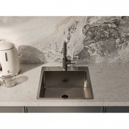 Rivelato Rinox 4450 PVD black Мойка нерж.сталь 1 чаша 440*500*200 мм, монтаж: врезной, материал: нержавеющая сталь, цвет: черный