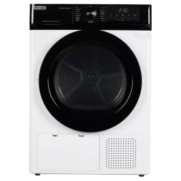 Сушильная машина Delonghi/ Сушильная машина Delonghi, глубина 59 см, тепловой насос, загрузка 8 кг, 15 программ, электронное управление, индикация заполнения фильтра, 3 уровня сушки, отсрочка запуска, энергоэффективность А++, цвет белый