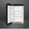 Холодильник SMEG/ Холодильник SMEG, отдельностоящий, стиль 50-х, однокамерный, внутренняя морозильная камера, объем 122 л, стандартный компрессор, энергоэффективность D, дверной упор слева, цвет черный
