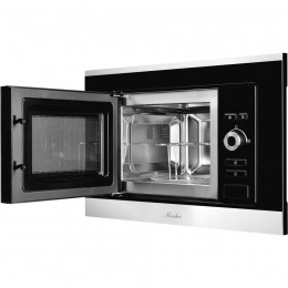 Встраиваемая микроволновая печь MONSHER MMH 201 BX, 20 л, 1000 Вт, 8 программ, черная, нержавеющая сталь.