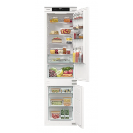 Холодильник Gorenje NRKI519141, встраиваемый, двухкамерный, белый, металлическая дверца, адаптивное охлаждение.