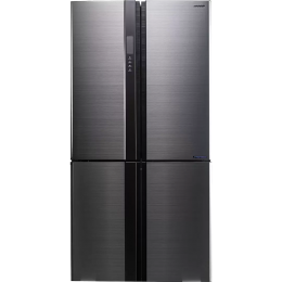 Холодильник Sharp/ 183x89.2x77.1 см, объем камер 394+211, No Frost, морозильная камера снизу, серебристый