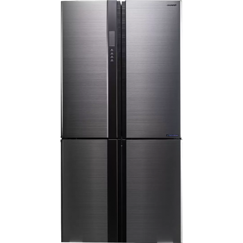 Холодильник Sharp/ 183x89.2x77.1 см, объем камер 394+211, No Frost, морозильная камера снизу, серебристый